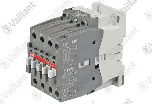 Vaillant Relais mit mehreren Klemmen zur Verbindung von elektrischen Leitungen und einem kompakten Gehäuse für industrielle Anwendungen.